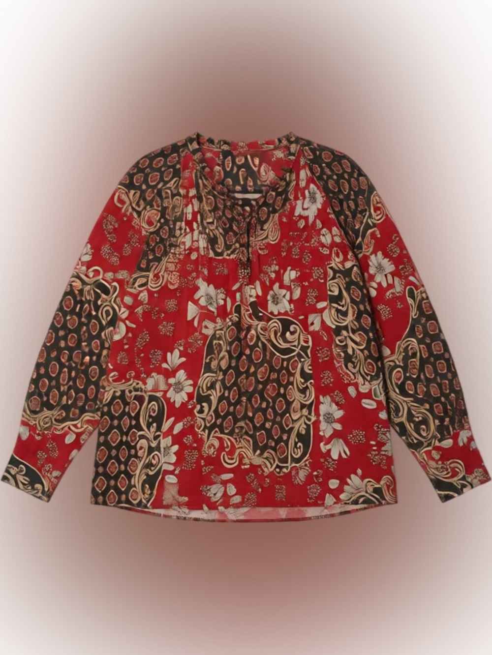 Zara Printed Boho Blouse - Size M